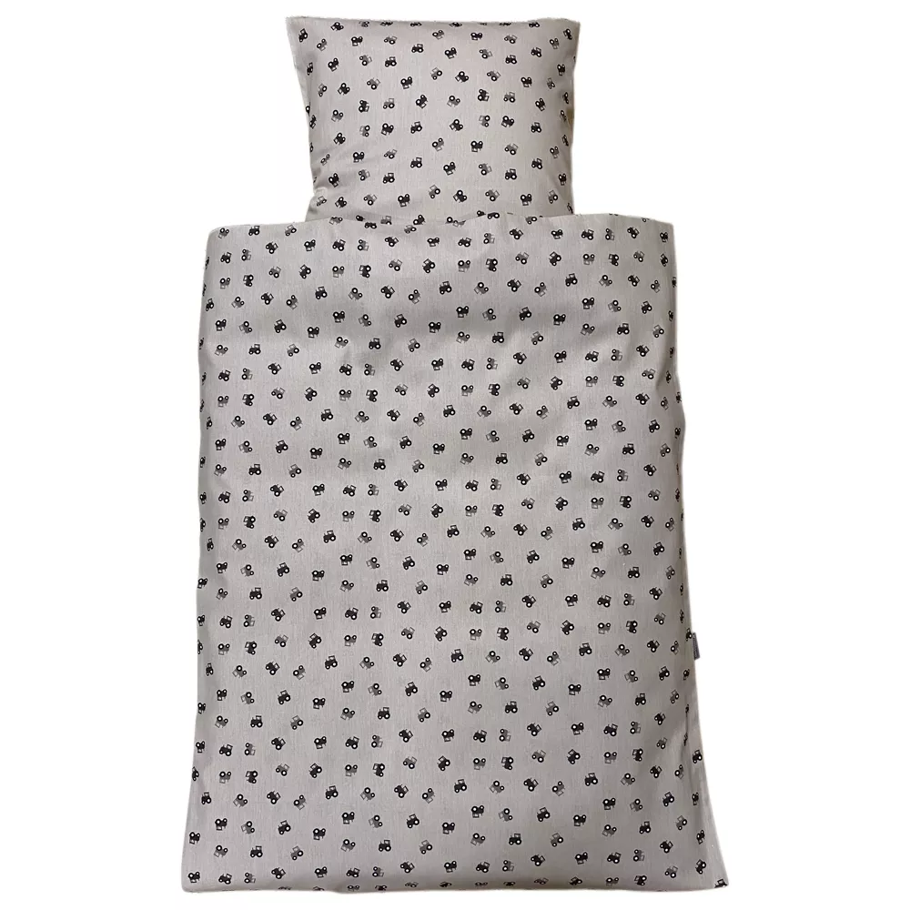 Brune traktor sengetøj beige