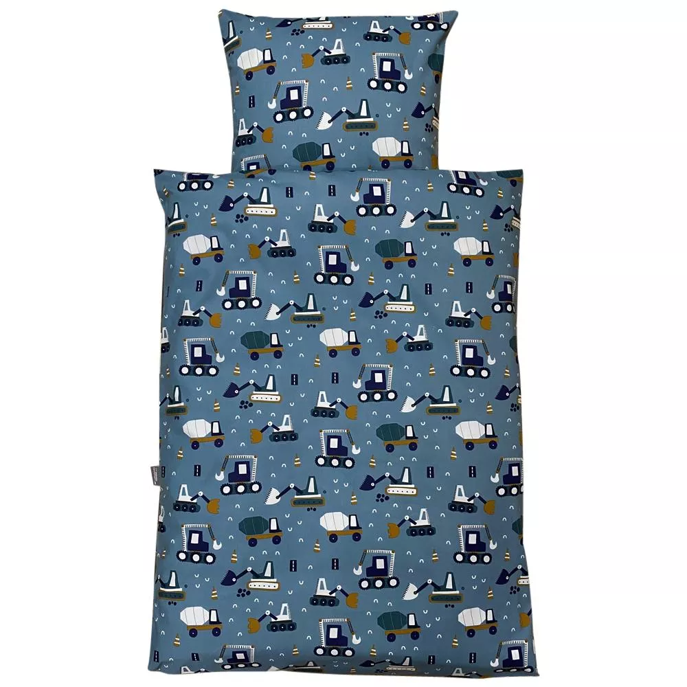 Arbejdsmaskiner sengetøj petrol