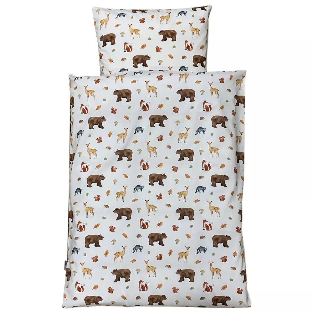 Dyr i skoven sengetøj hvid