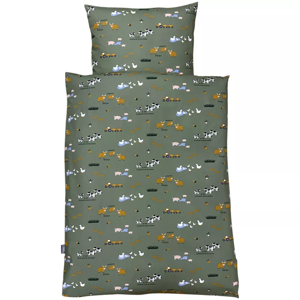 Bondegårdsdyr sengetøj grøn