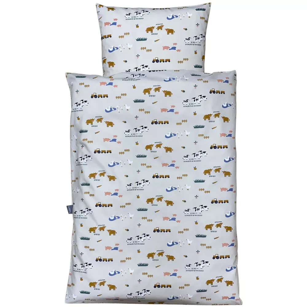 Bondegårdsdyr sengetøj natur