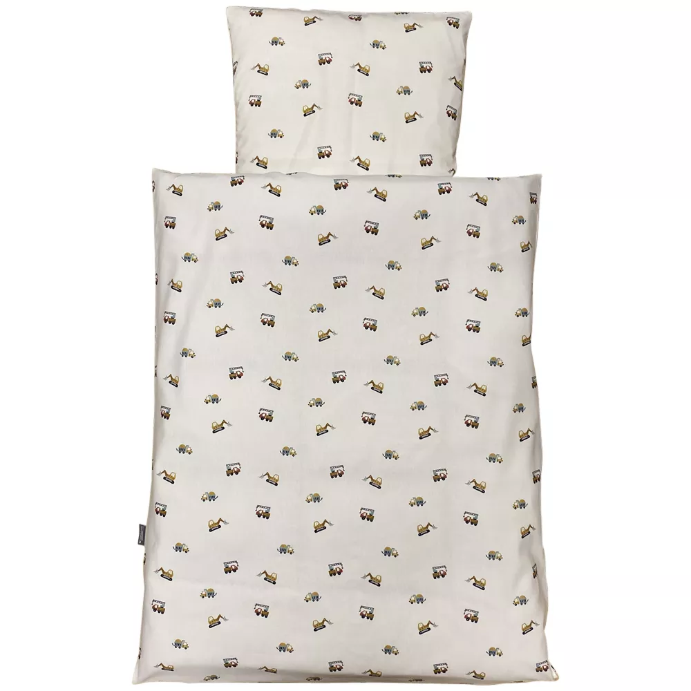 Gule arbejdsmaskiner sengetøj hvid