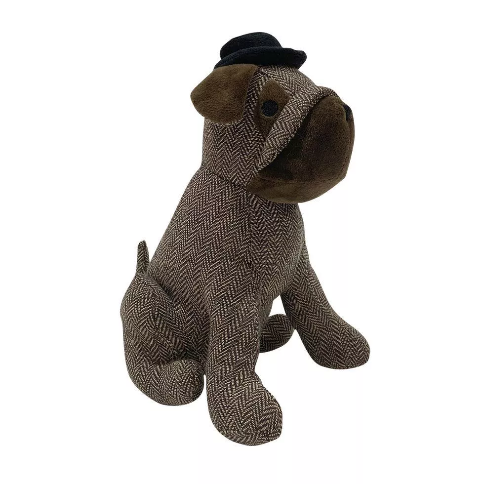 Dørstopper hund m/ hat brun