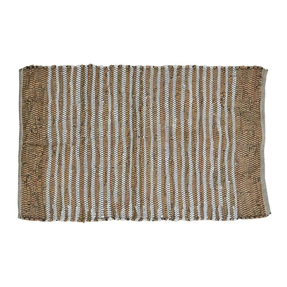 Læder tæppe offwhite/natur