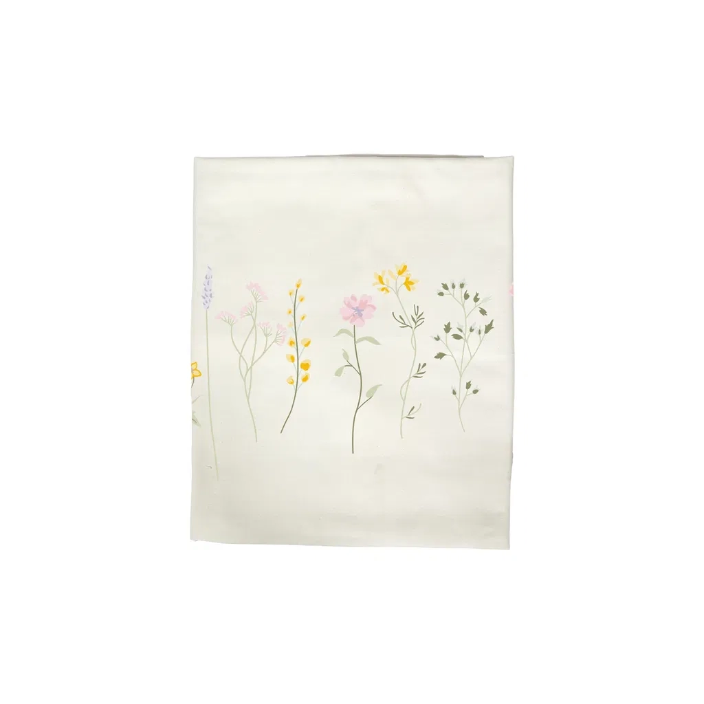 Dug med broderi blomst white