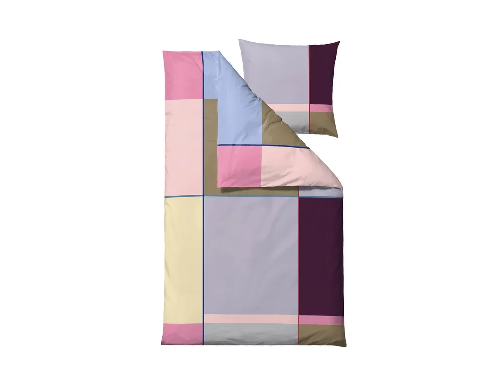 Colour block sengetøj lavender