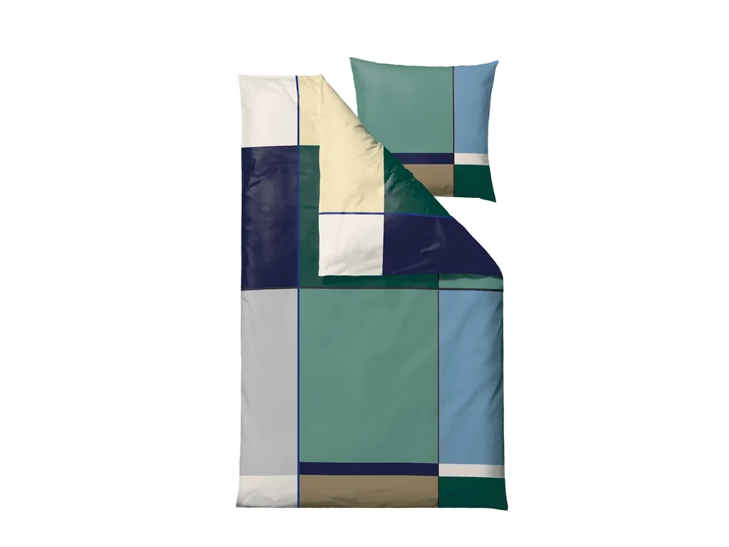 Colour block sengetøj sea green