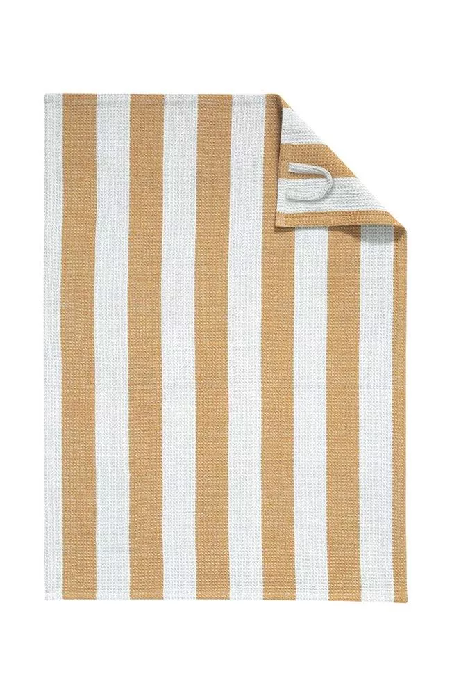 Piqué viskestykker karry/platin strib