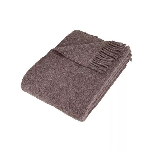 Melange uldplaid mocca