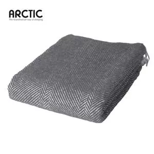 Herringbone uld plaid i dark grey