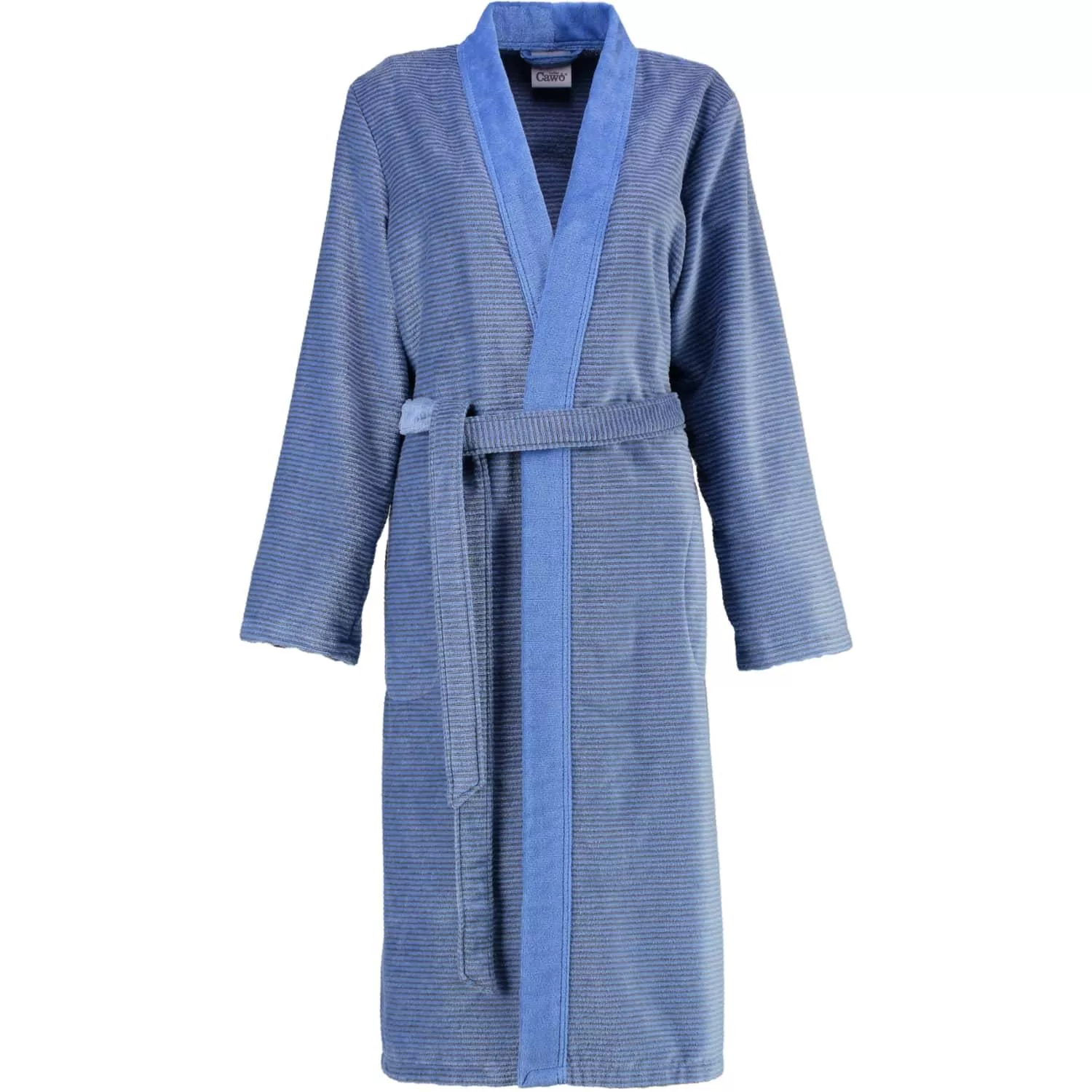 Damekåbe 6431-17 blå/grå stribet