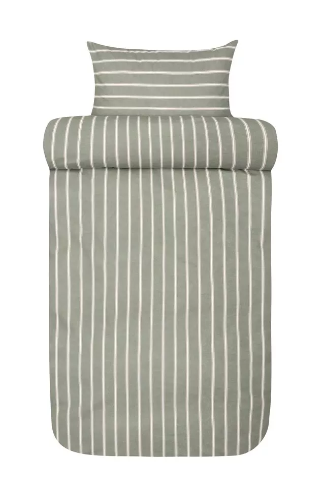 Henning sengetøj flonel muted green