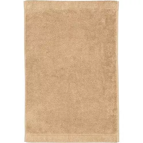 Lifestyle ensfarvet håndklæde caramel