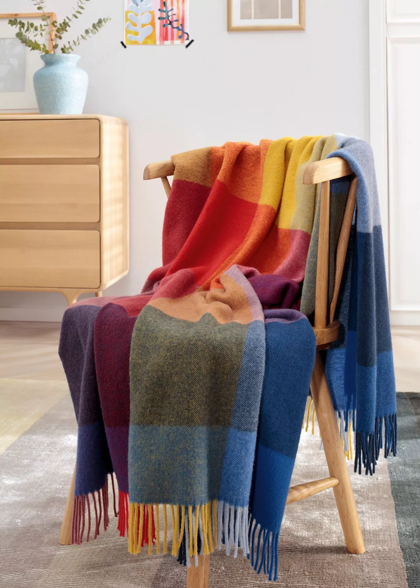 Bright square plaid multi