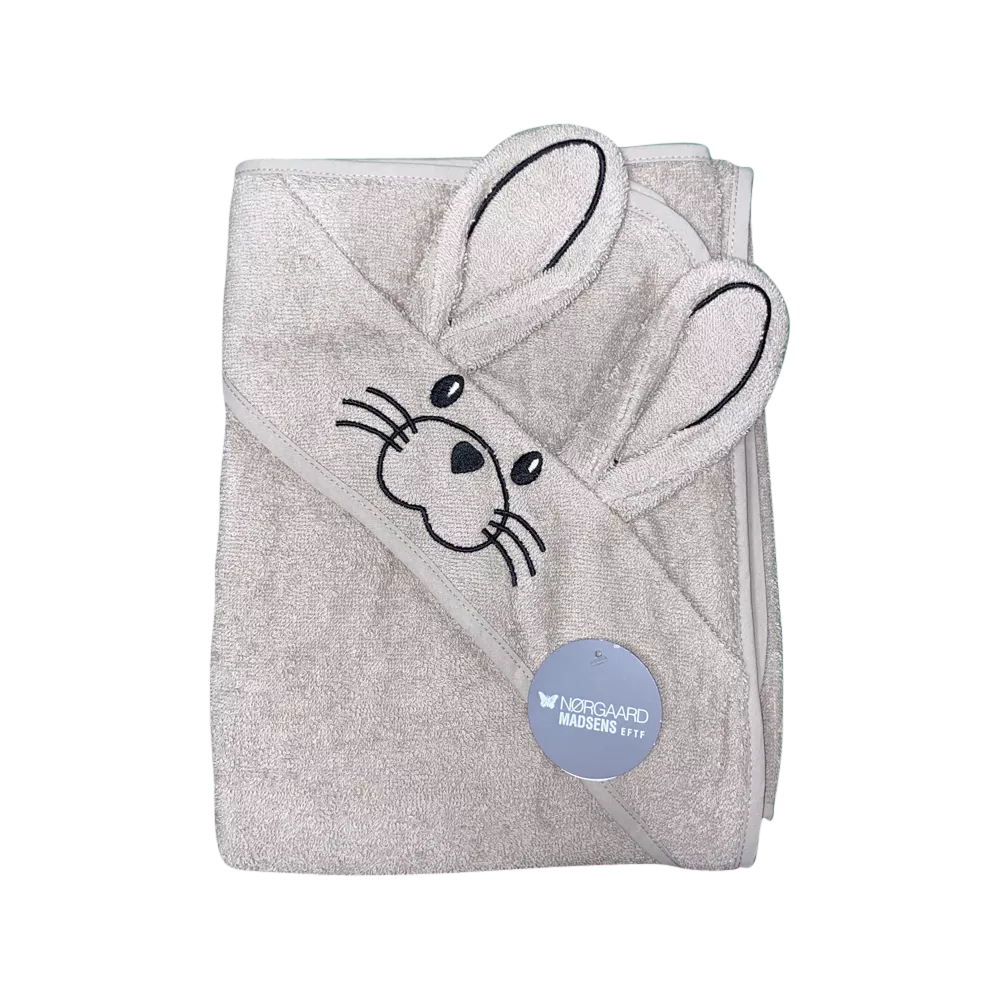 Badeslag med kaninøre brun/beige