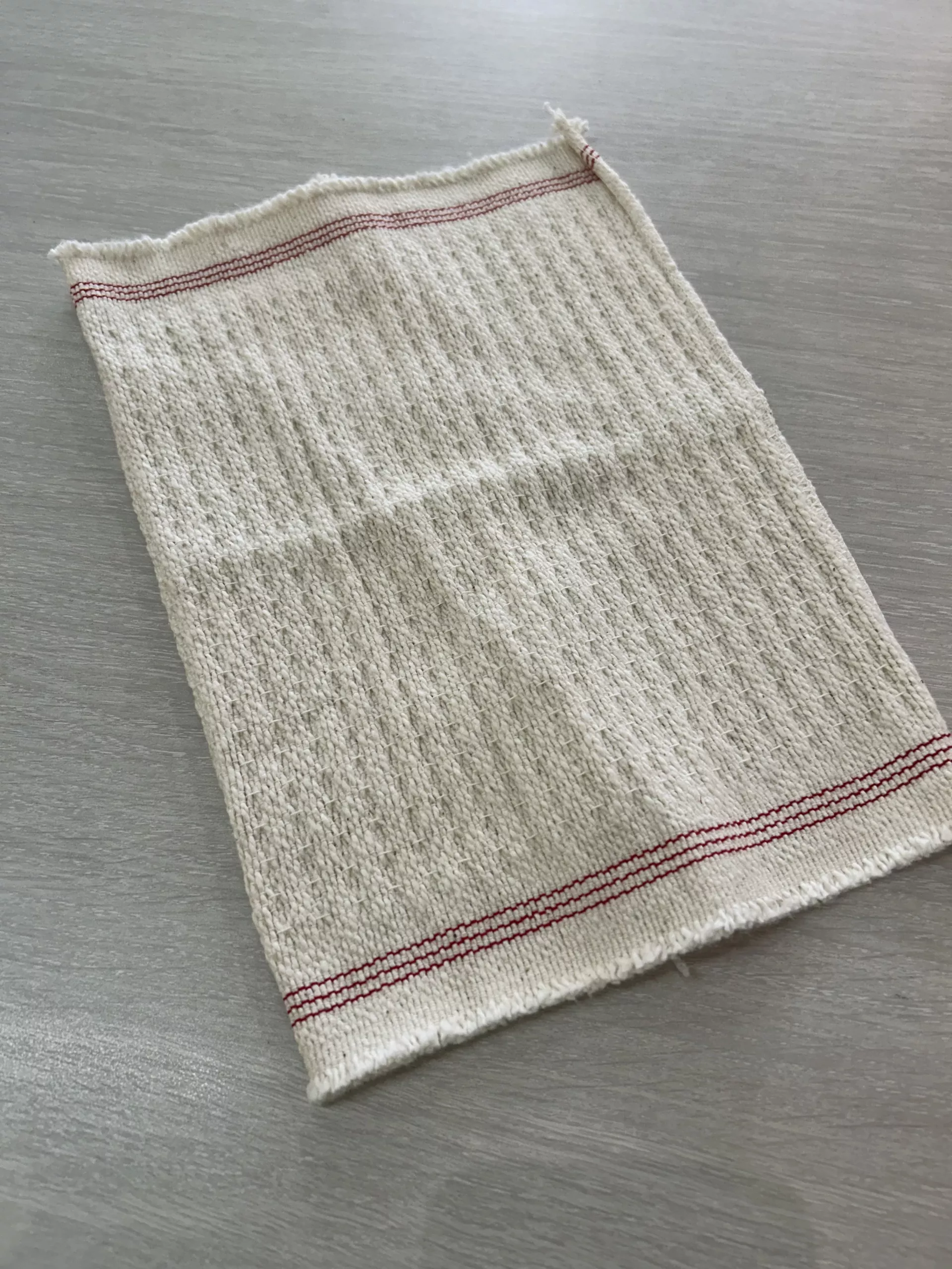 Karklud vævet bleget med rød kant pk med 3 stk