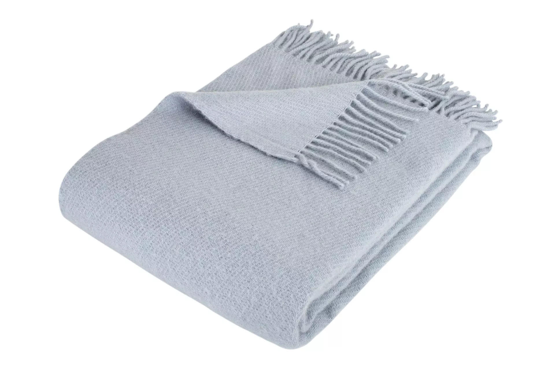 Solid uldplaid dusty blue